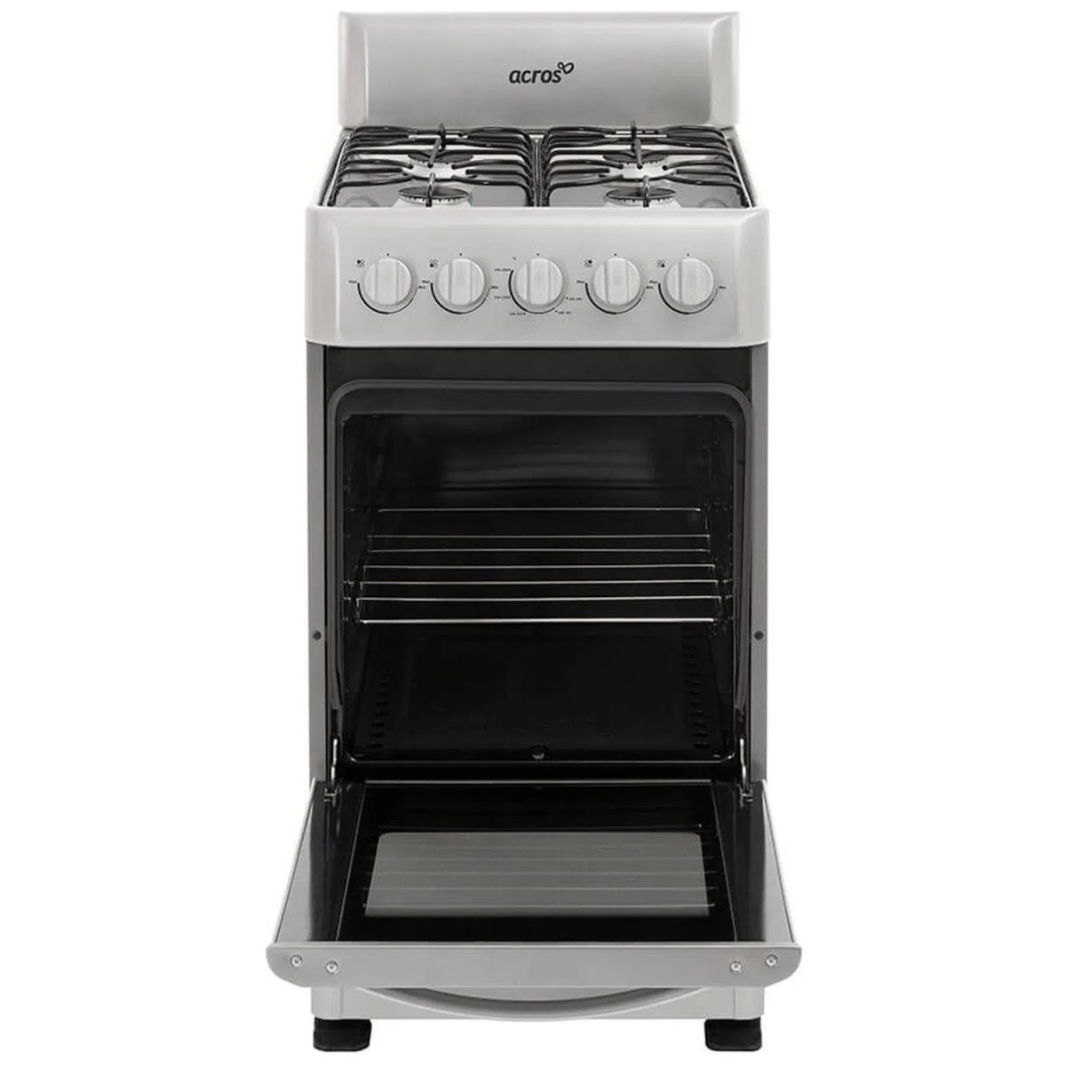 Estufa Acros de Gas de Piso 20 Pulgadas Enc Manual 4 Quemadores Plata 