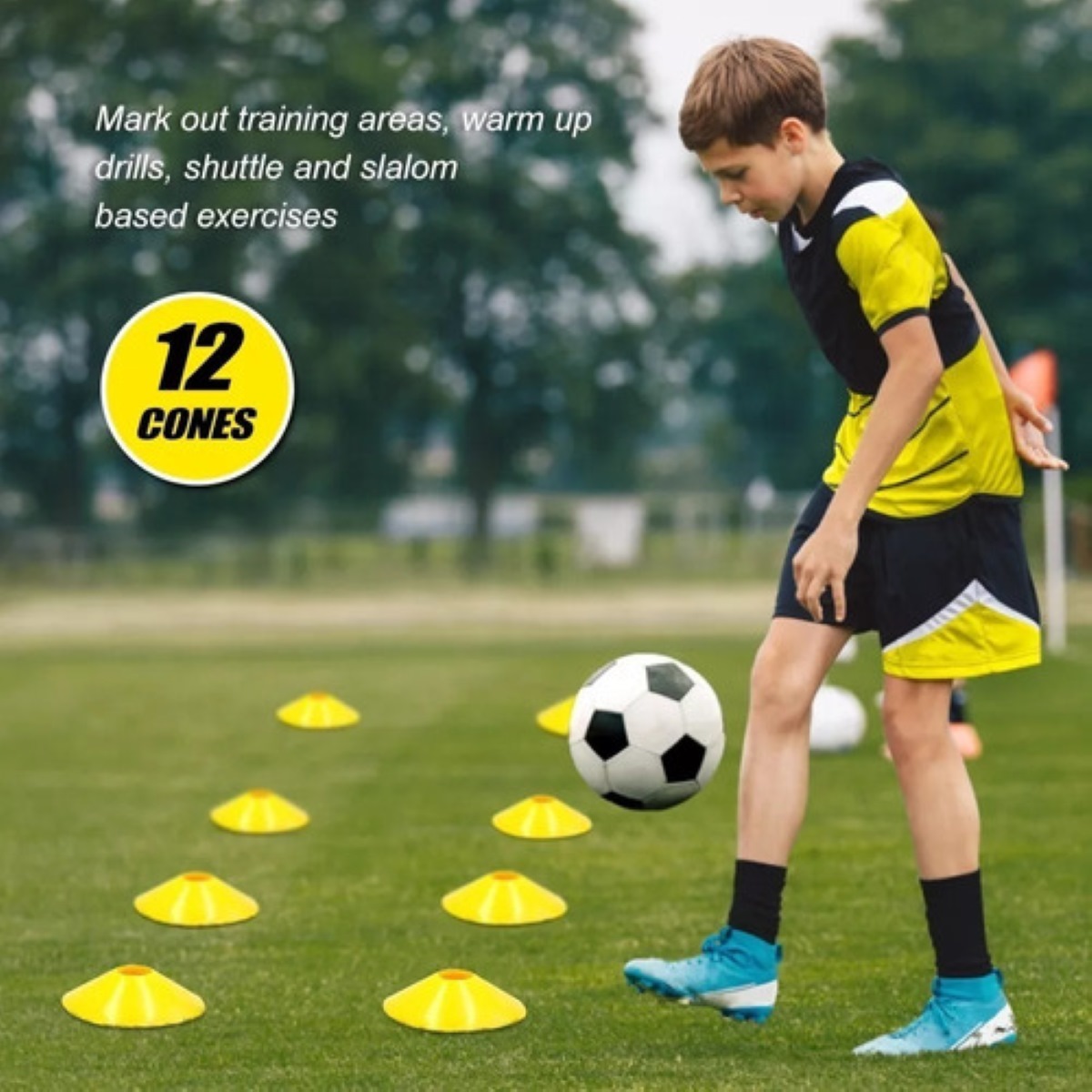 Speed Agilidad Kit De Entrenamiento Escalera + 12 Platos  conos Amarillo