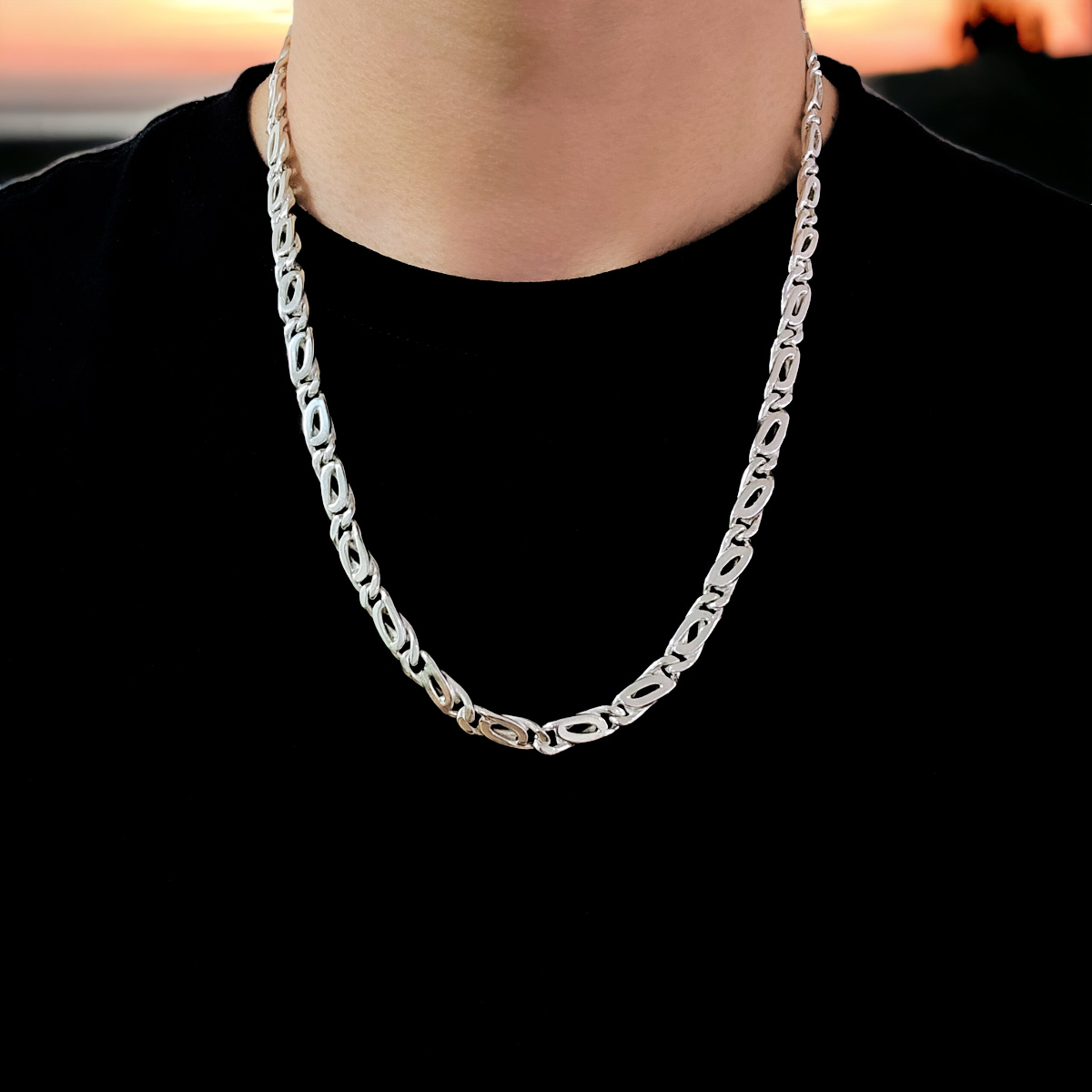 CADENA PLATA .925 HOMBRE CLIP BROCHE DE CAJA