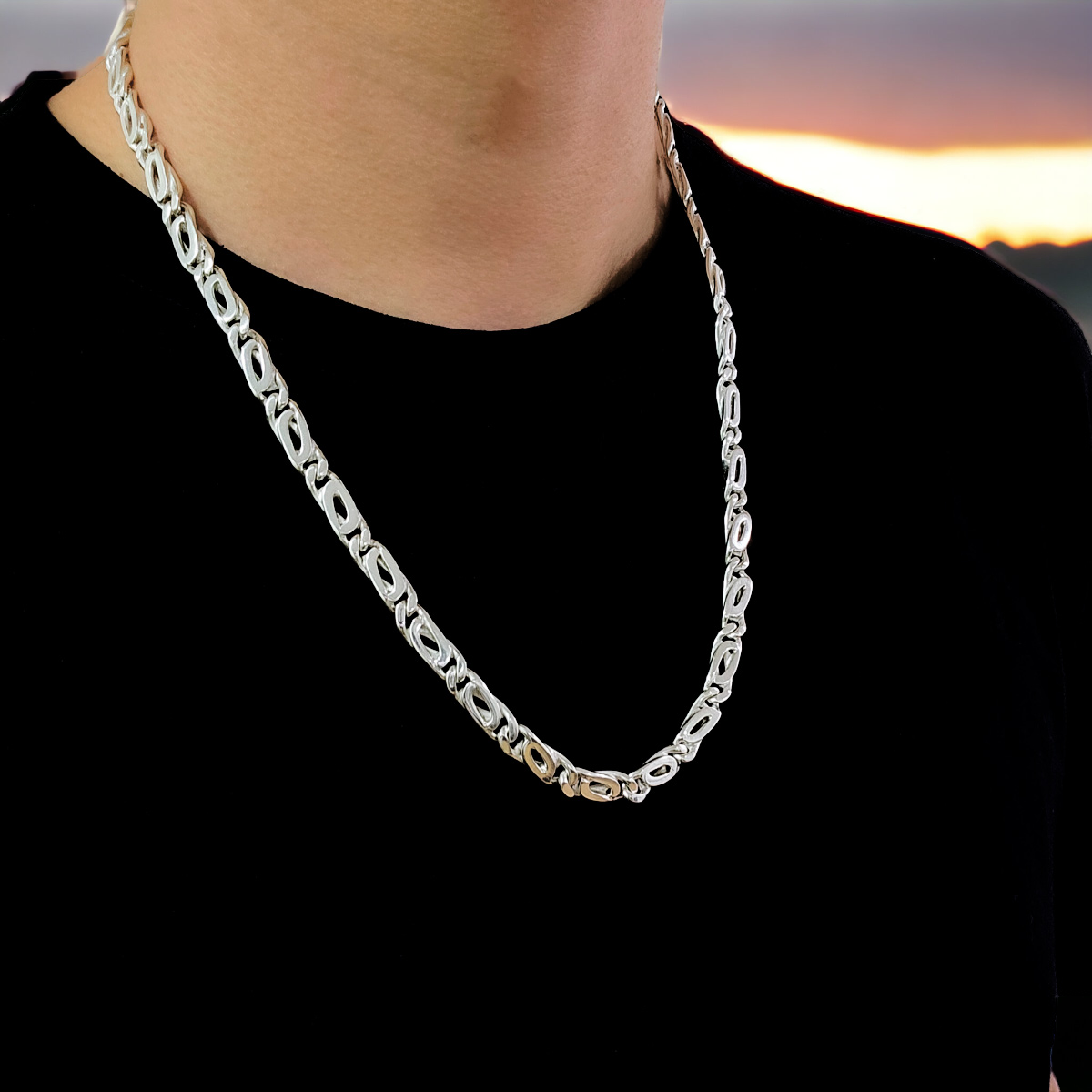 CADENA PLATA .925 HOMBRE CLIP BROCHE DE CAJA