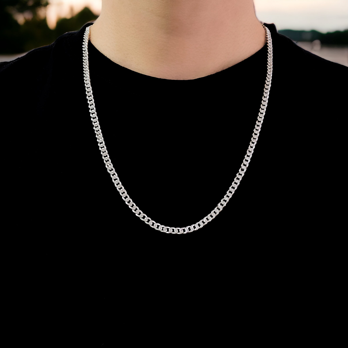 Cadena cubana Plata .925 de Hombre Hecha a Mano