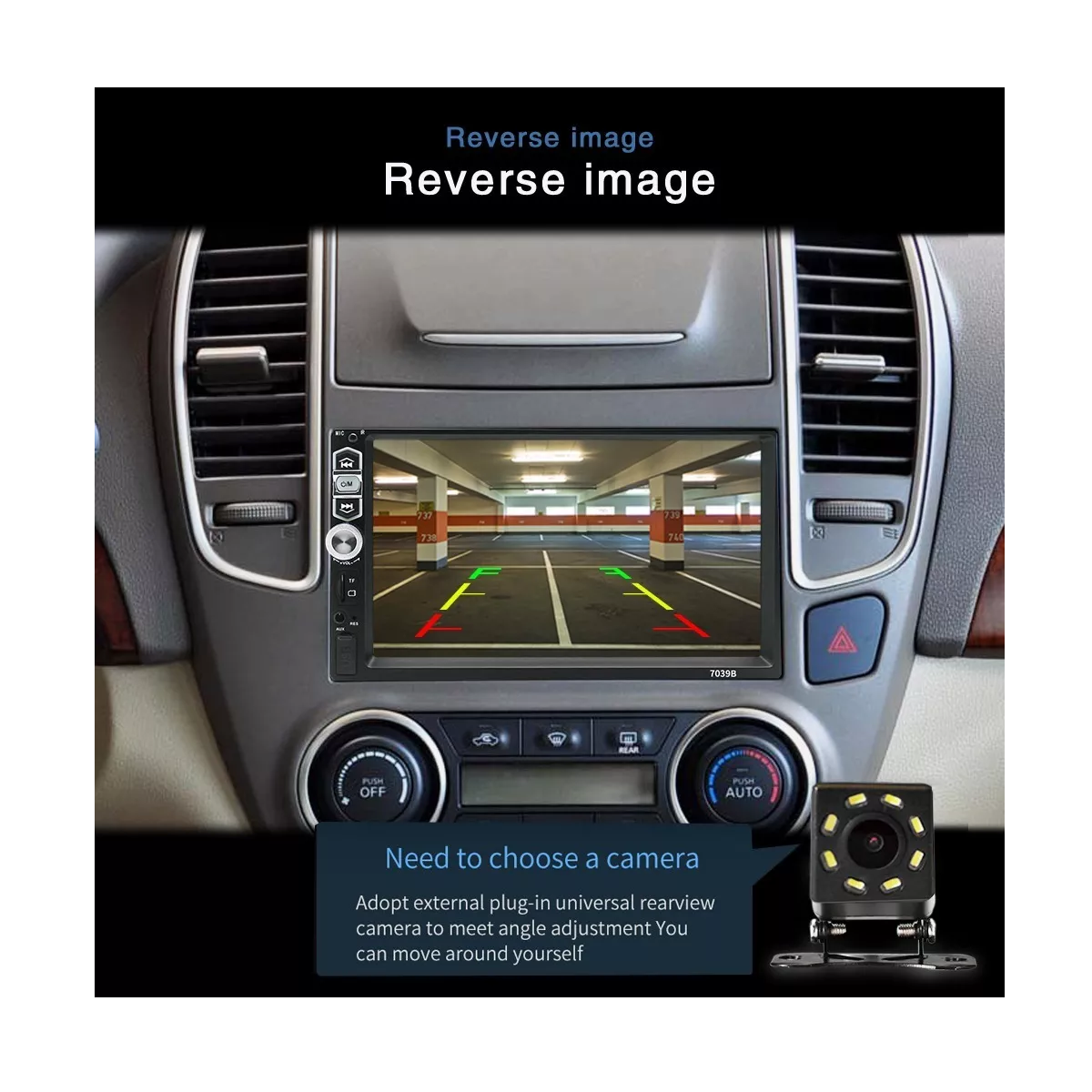 Auto Estéreo 2 Din Espejo Link/control Volante Cámara 12leds