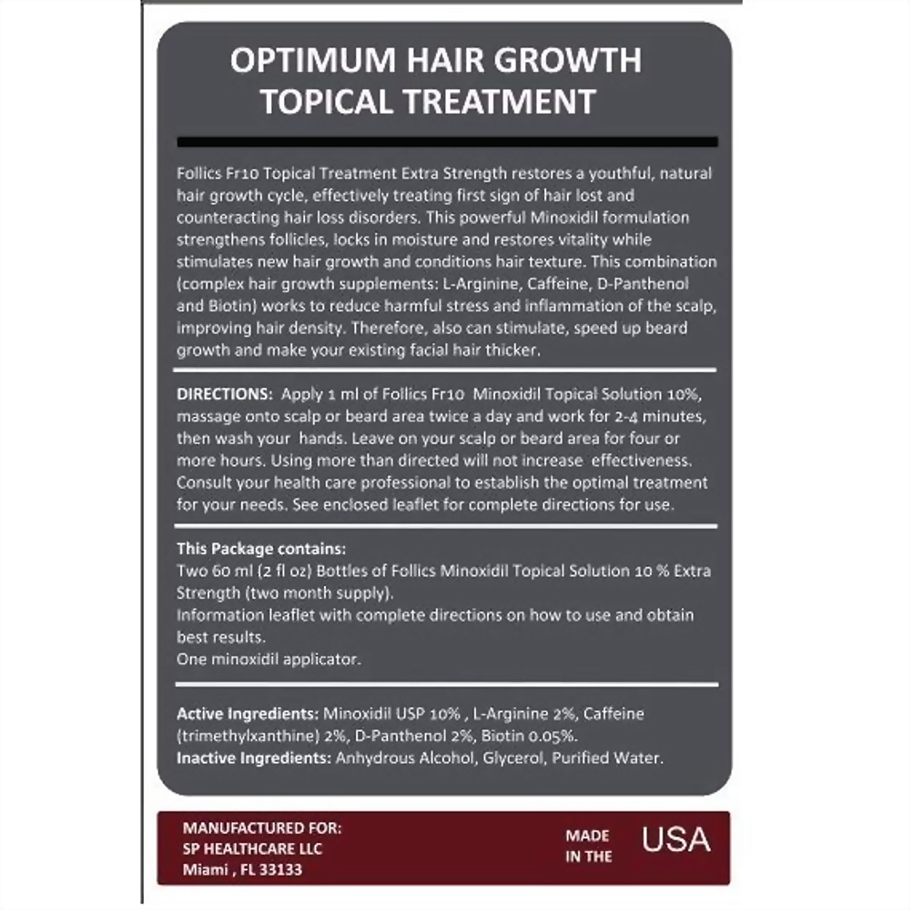 Follics Fr10 MInoxidil 10%  Solucion Capilar 3 Frascos