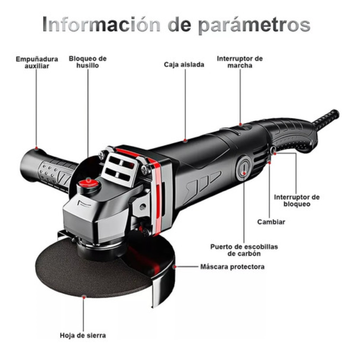 Esmeriladora Angular 2500w 110v Amoladora Angular Para Corte Negro