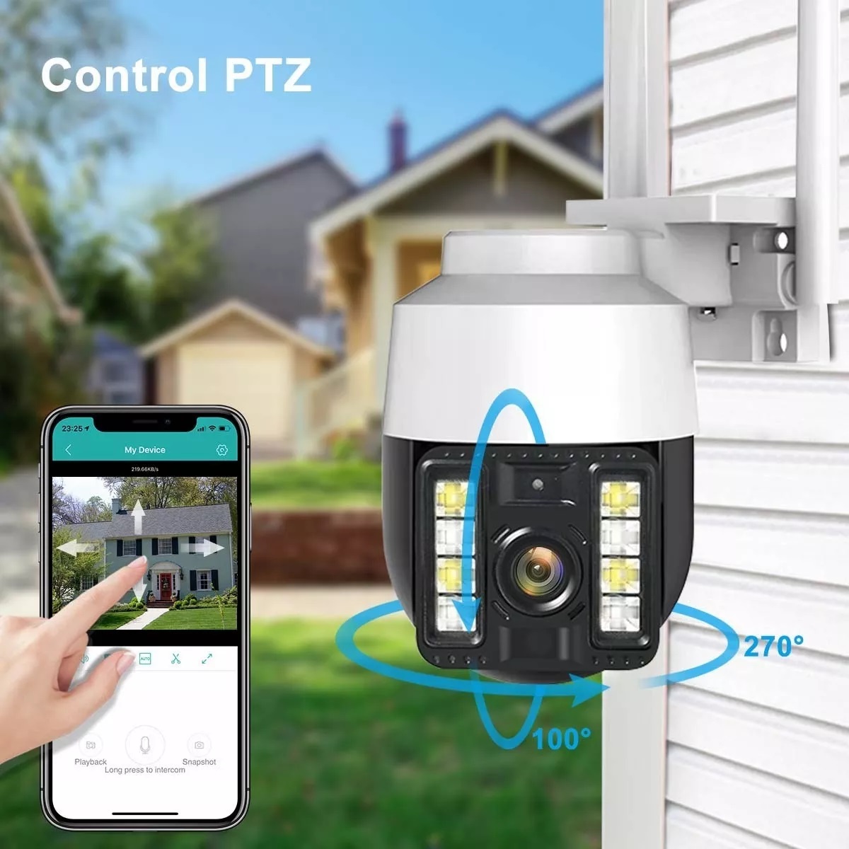 Cámara De Seguridad 4k Ultra Hd 8mp Wifi Ip Ptz Con Alarma