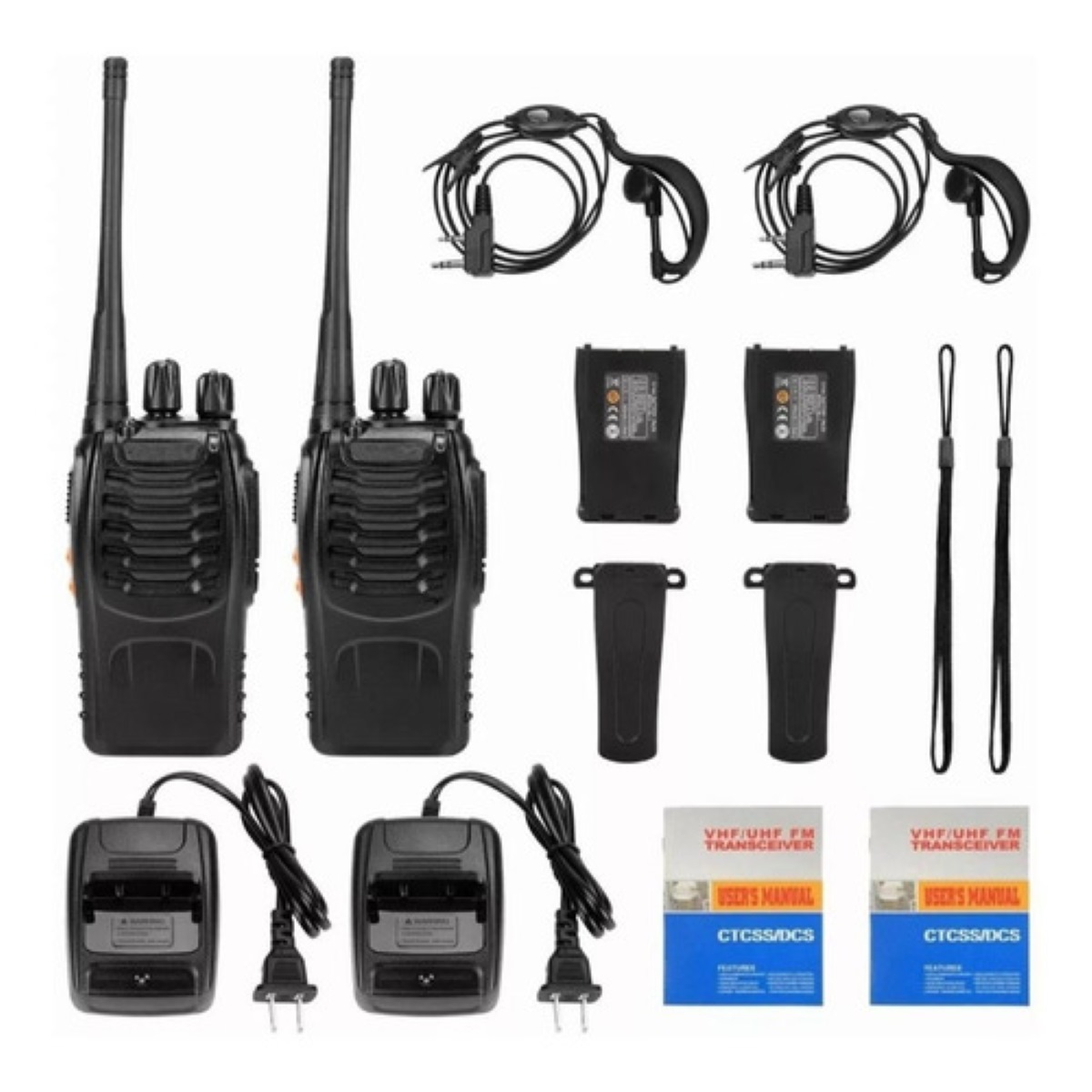 Radio Portátil Radio Walkie-talkie 2 Piezas Negro