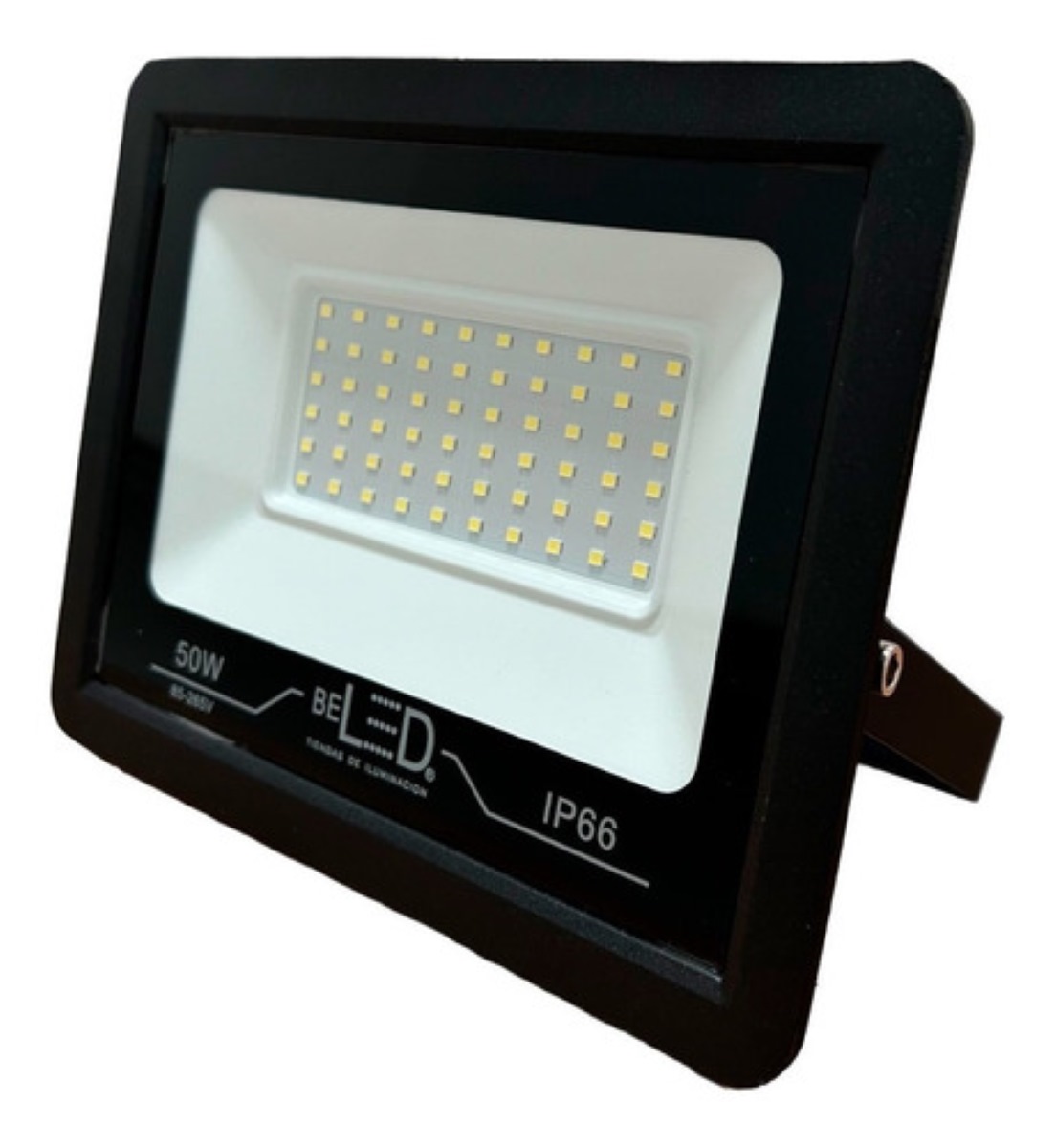 Reflector Led 50w Ultradelgado Exterior Alta Potencia Negro 
