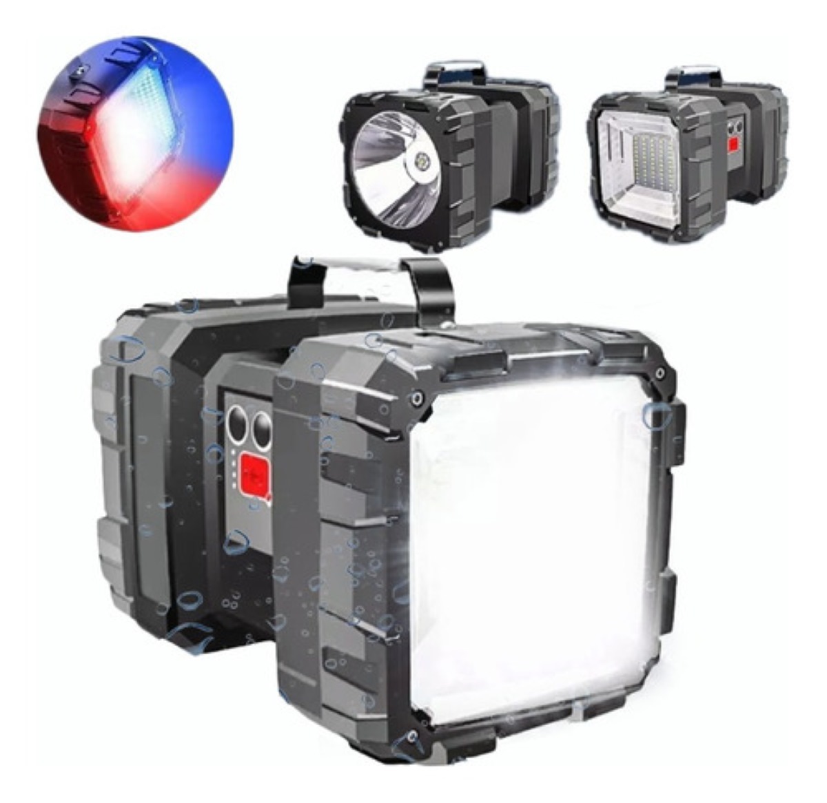 Linterna Led Largo Alcance 40w 10000 Ma Foco Negro