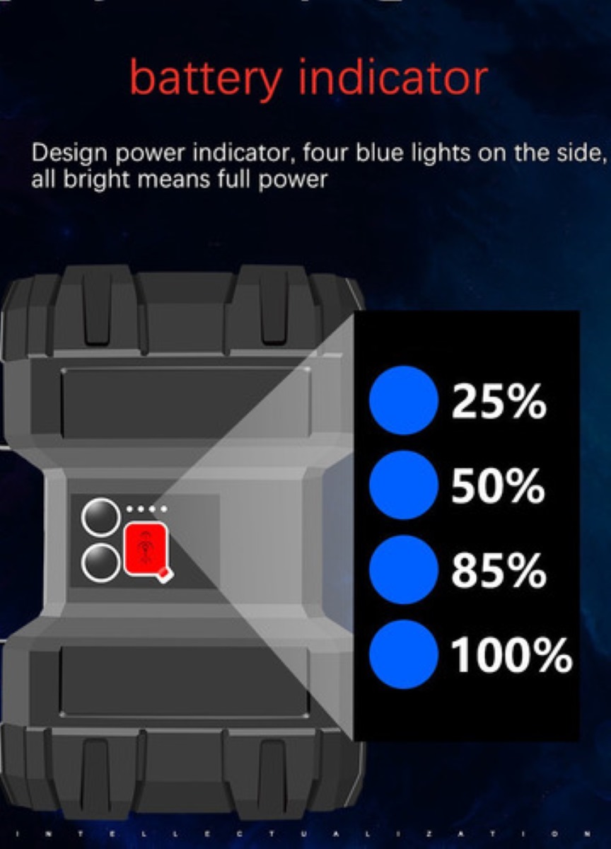 Linterna Led Largo Alcance 40w 10000 Ma Foco Negro