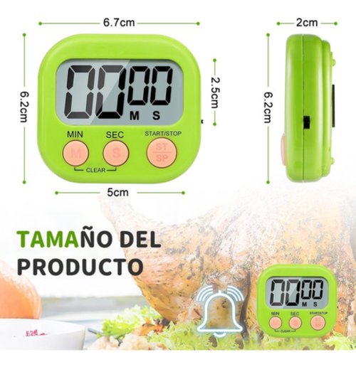 Temporizador Cocina Digital Huevo Timer Cronómetro Alarma Verde