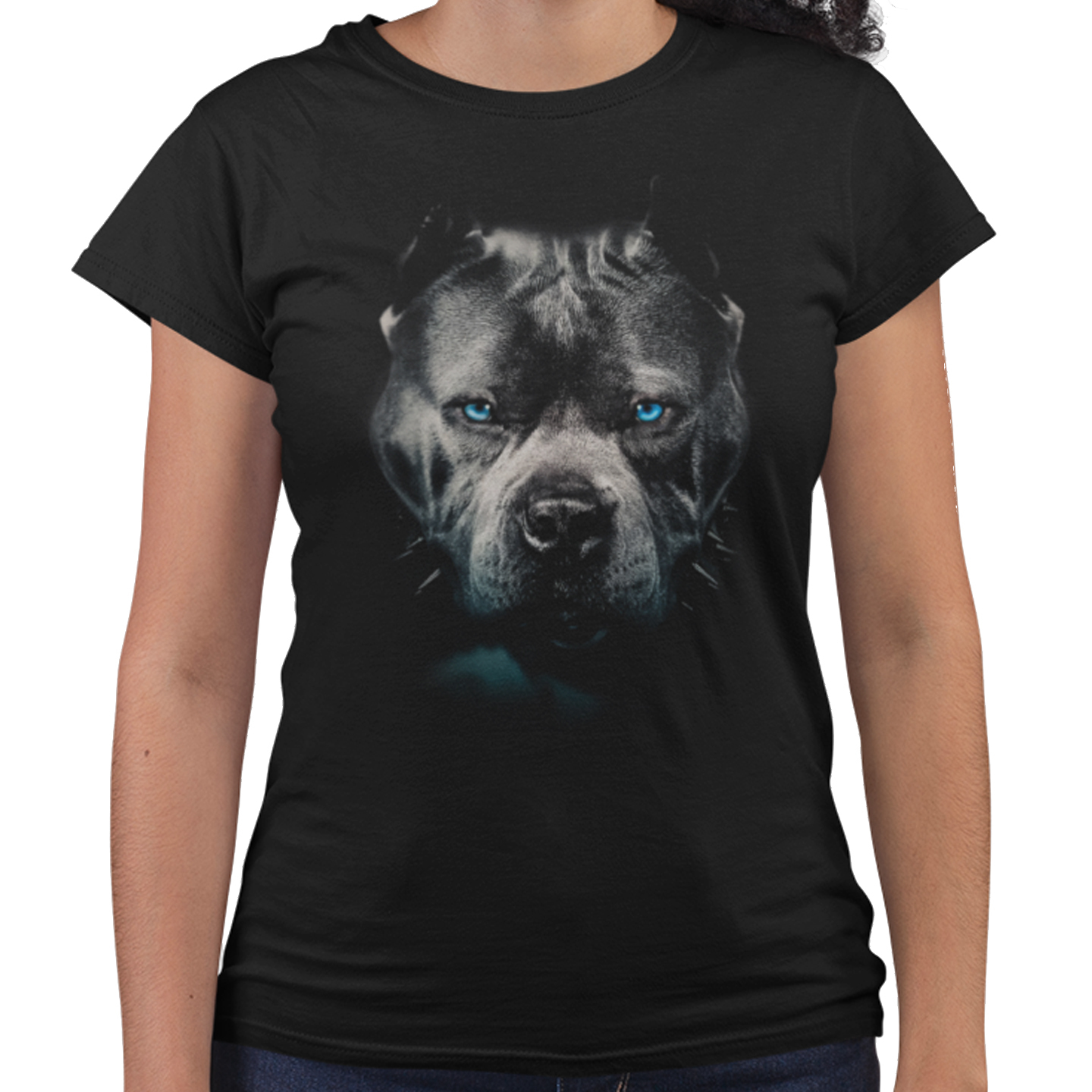 Playera Caballero y Dama Pit Bull Gris Ojos Azules Perro Animales 