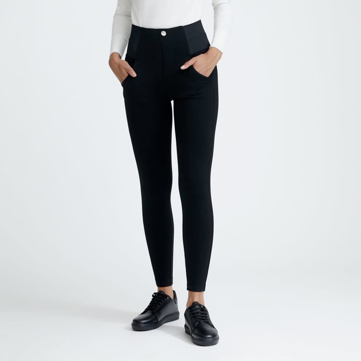 Leggings formal marca Holly Land de cintura alta color negro, mod. 145861