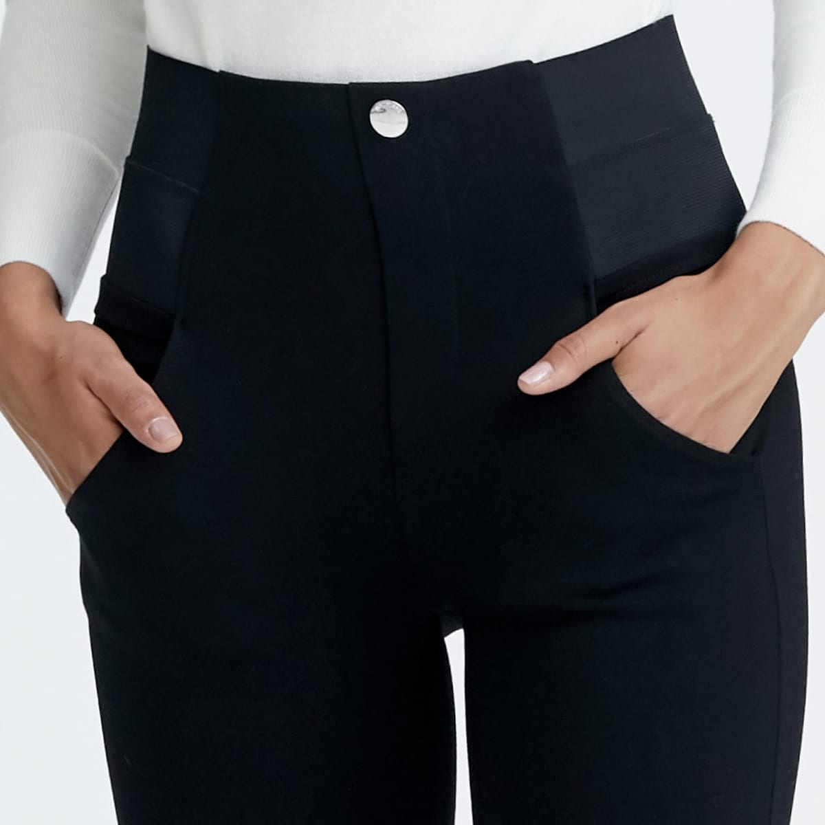Leggings formal marca Holly Land de cintura alta color negro, mod. 145861