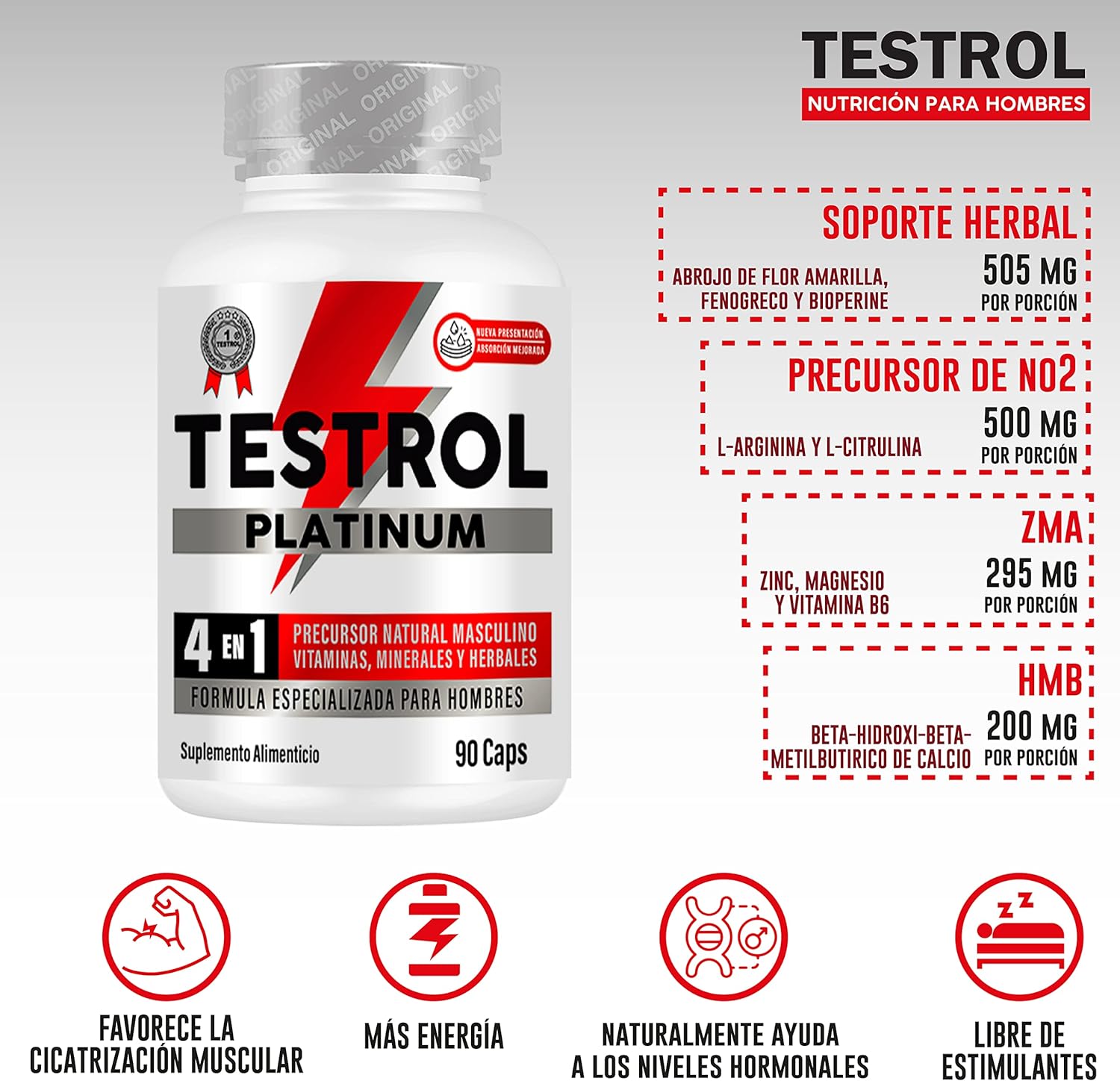 Testrol Platinum 90 cápsulas