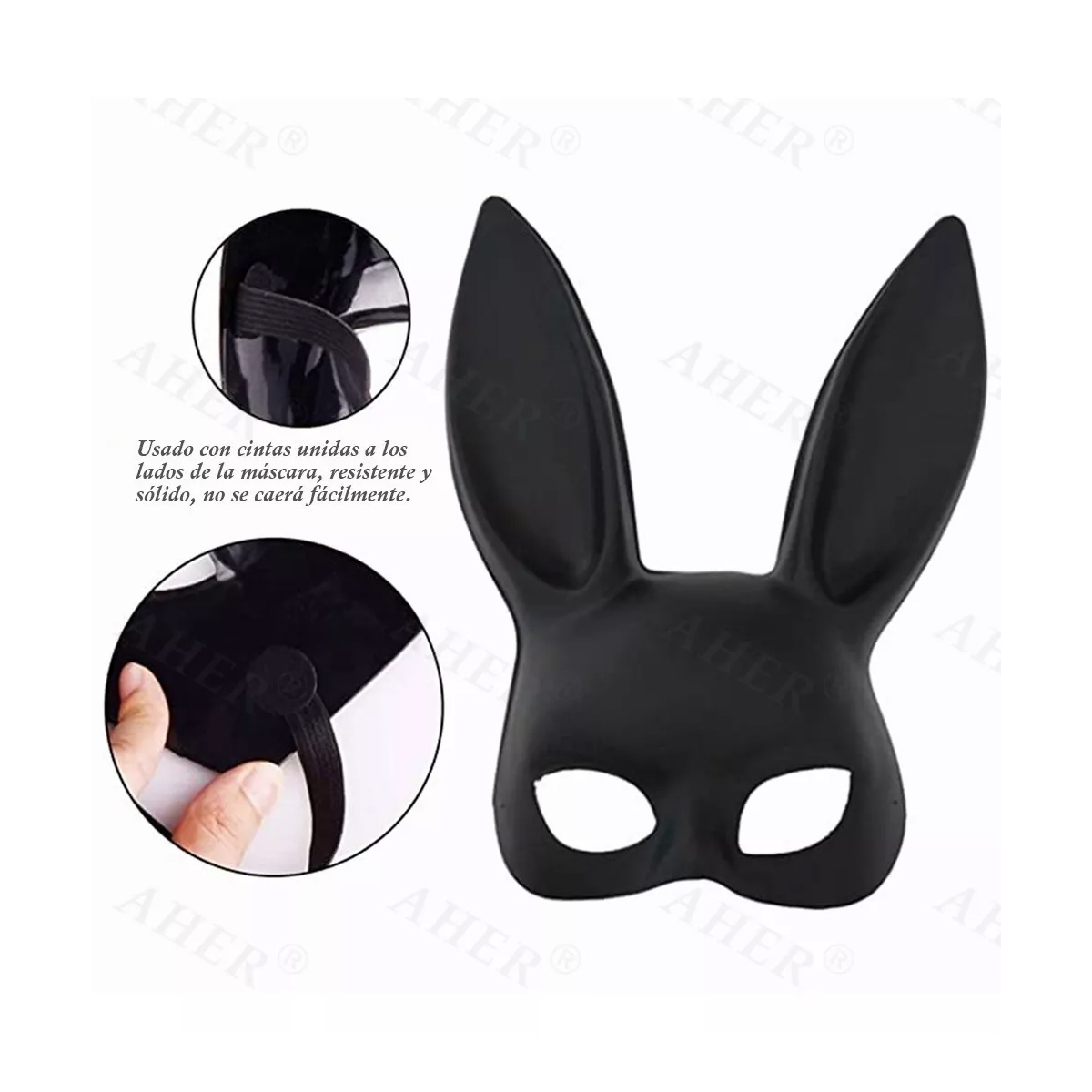 Máscara Orejas Conejo Playboy Antifaz Halloween Ariana