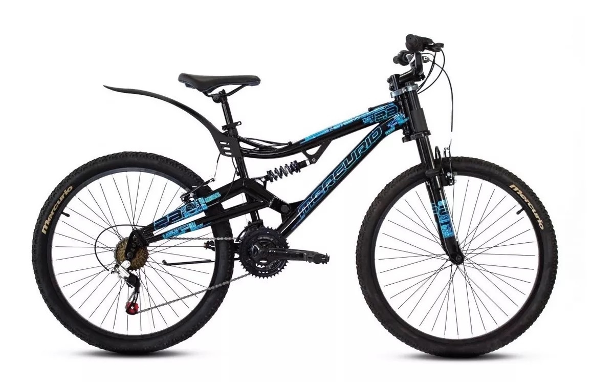 Bicicleta Mercurio Kaizer Dh Rodada 26 Doble Suspensión Azul