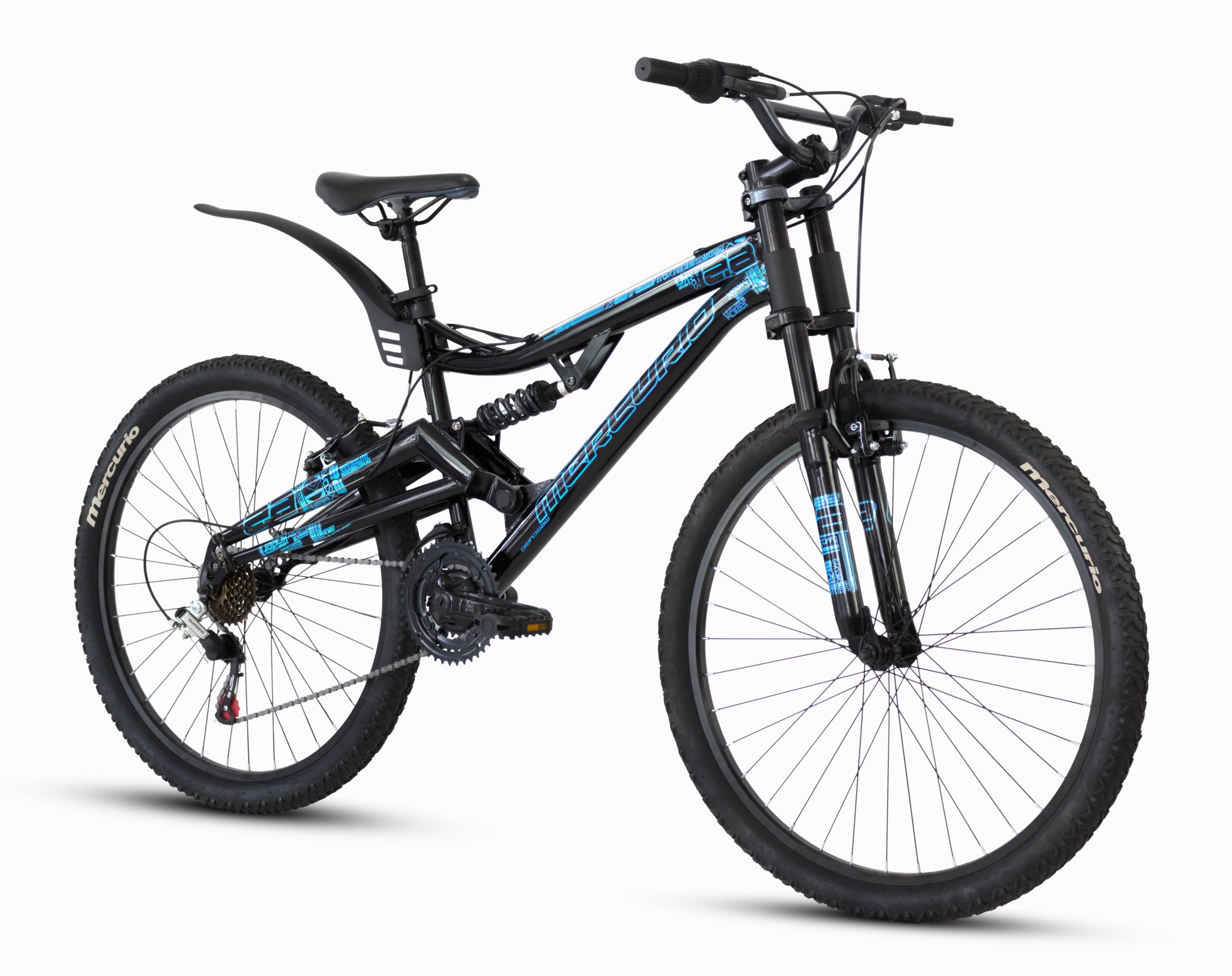 Bicicleta Mercurio Kaizer Dh Rodada 26 Doble Suspensión Azul