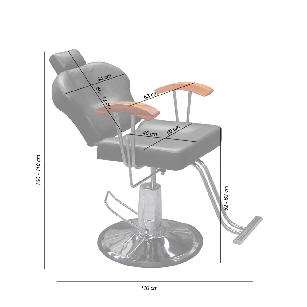 Silla Estética Reclinable Barbería Salón Siena Negra