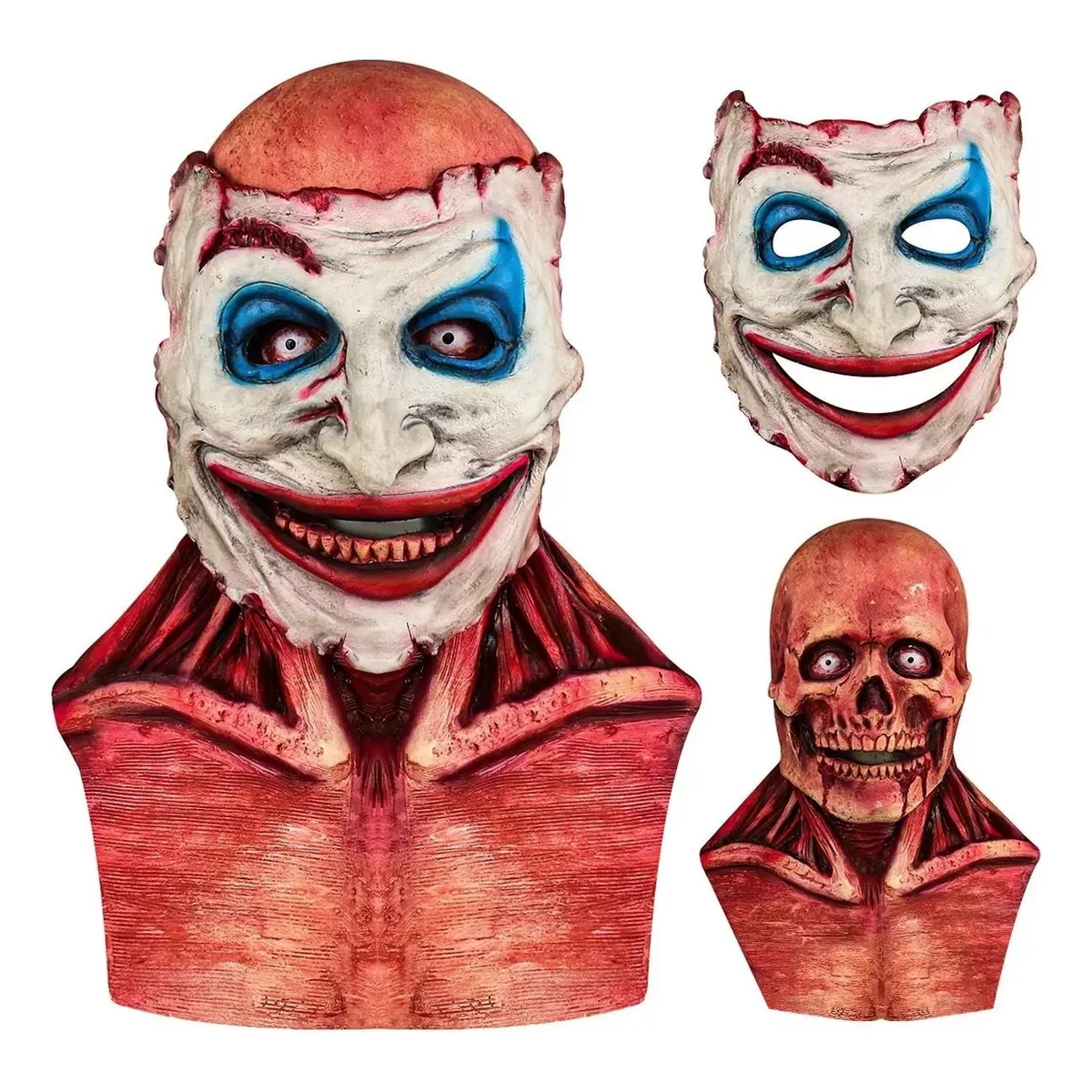 Payaso De Halloween Jack Skull Máscara Doble