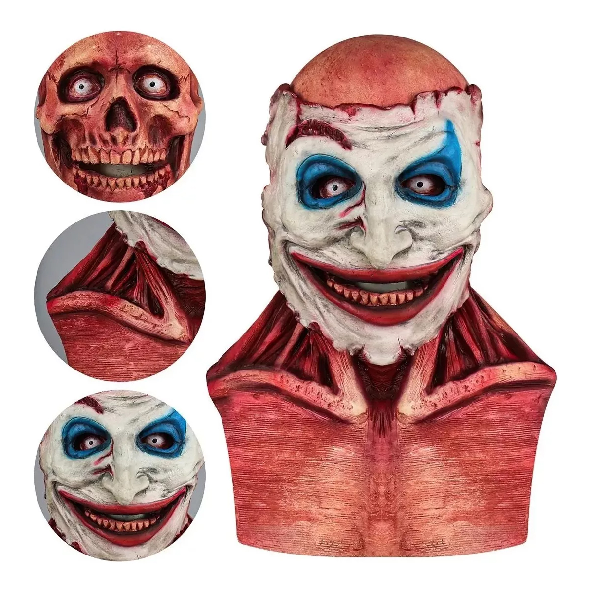 Payaso De Halloween Jack Skull Máscara Doble