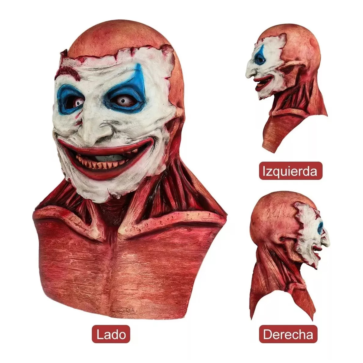 Payaso De Halloween Jack Skull Máscara Doble