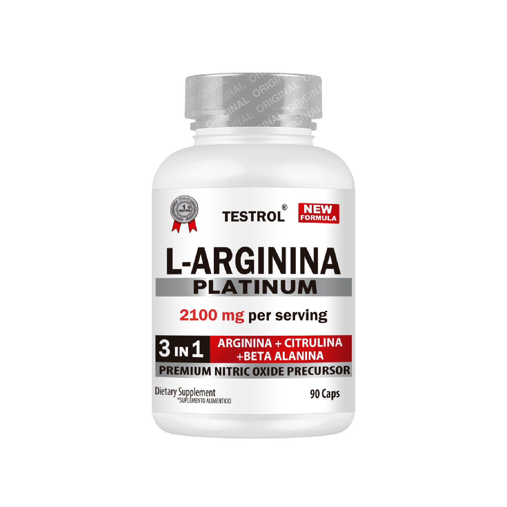 L-arginina Platinum 2100mg Testrol 3 In 1- 90 Cápsulas