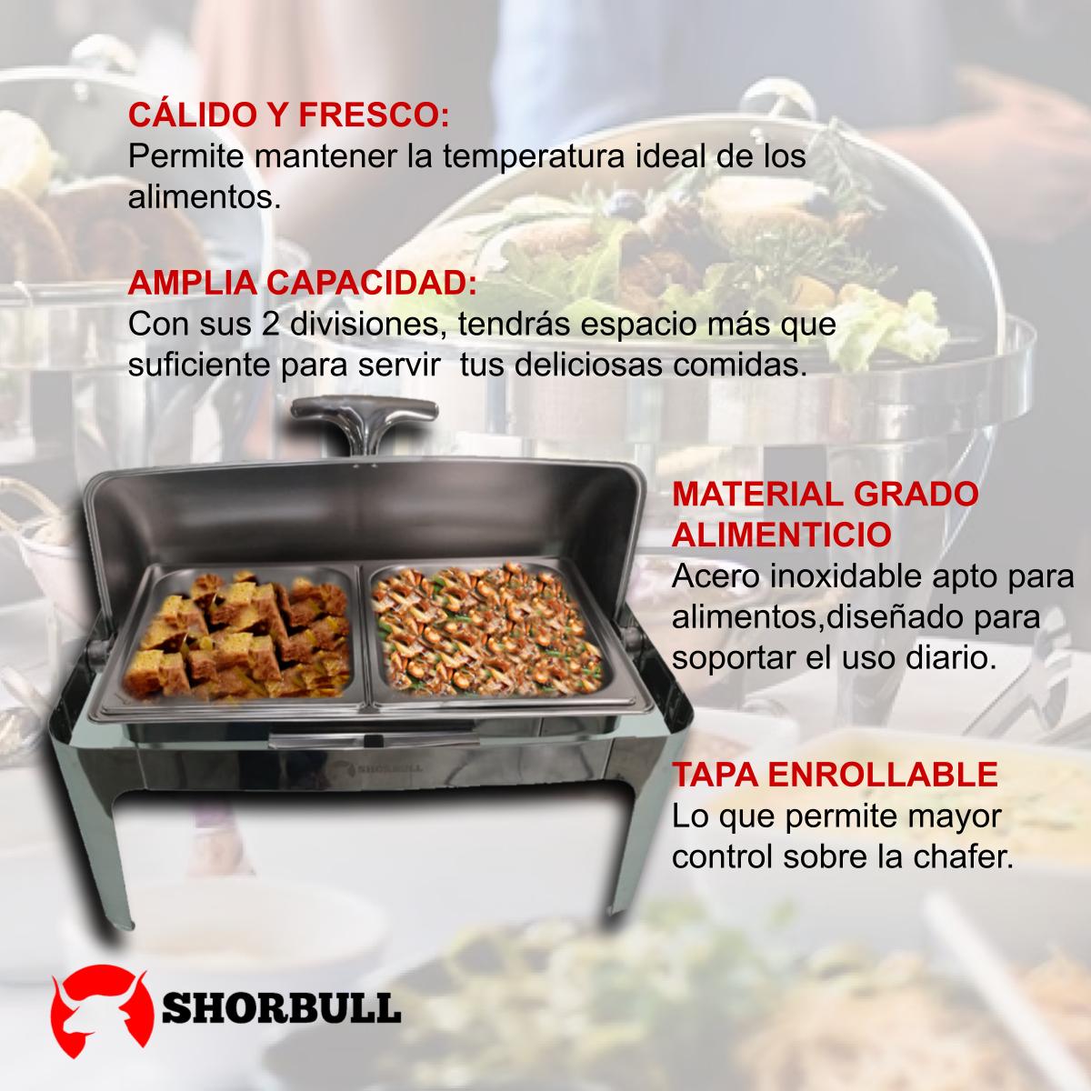 Chafer Hotelera Buffet Acero inoxidable Medio SHORBULL