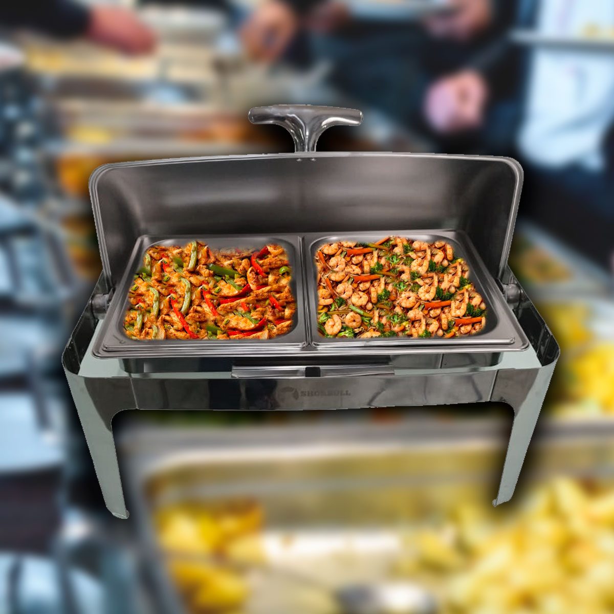 Chafer Hotelera Buffet Acero inoxidable Medio SHORBULL