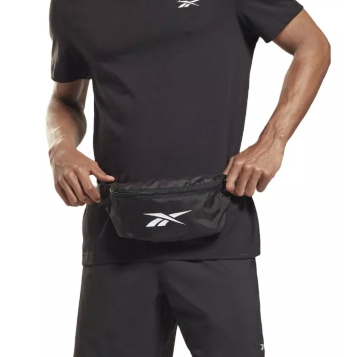 Cangurera Reebok Original Negra Hombre Unisex Gym Mochila