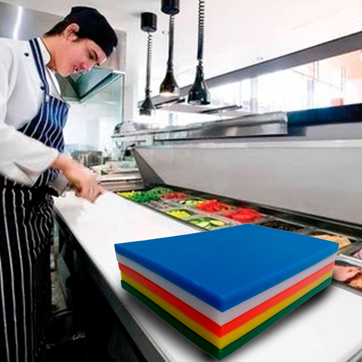 Kit de 5 tablas para picar Colores Grande 56*36*2.2 Shorbull