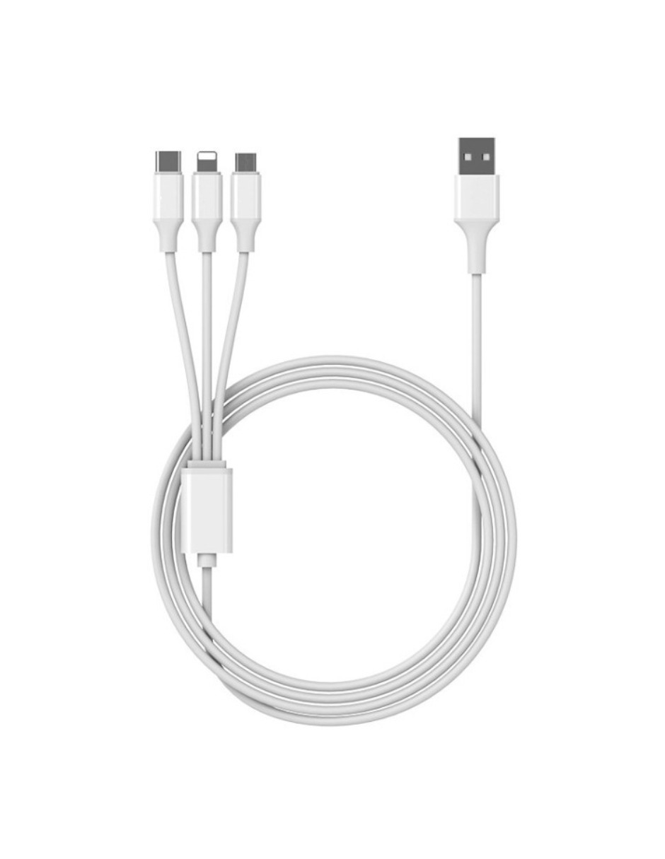 Cable tipo C, lightning y micro USB (v8) Gadgets and Fun cargador 3 en 1 