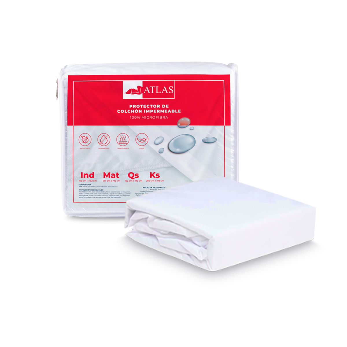 Colchón Matrimonial Restonic Maverick y Regalo 2 Almohadas, Protector y Sábanas Atlas Basics