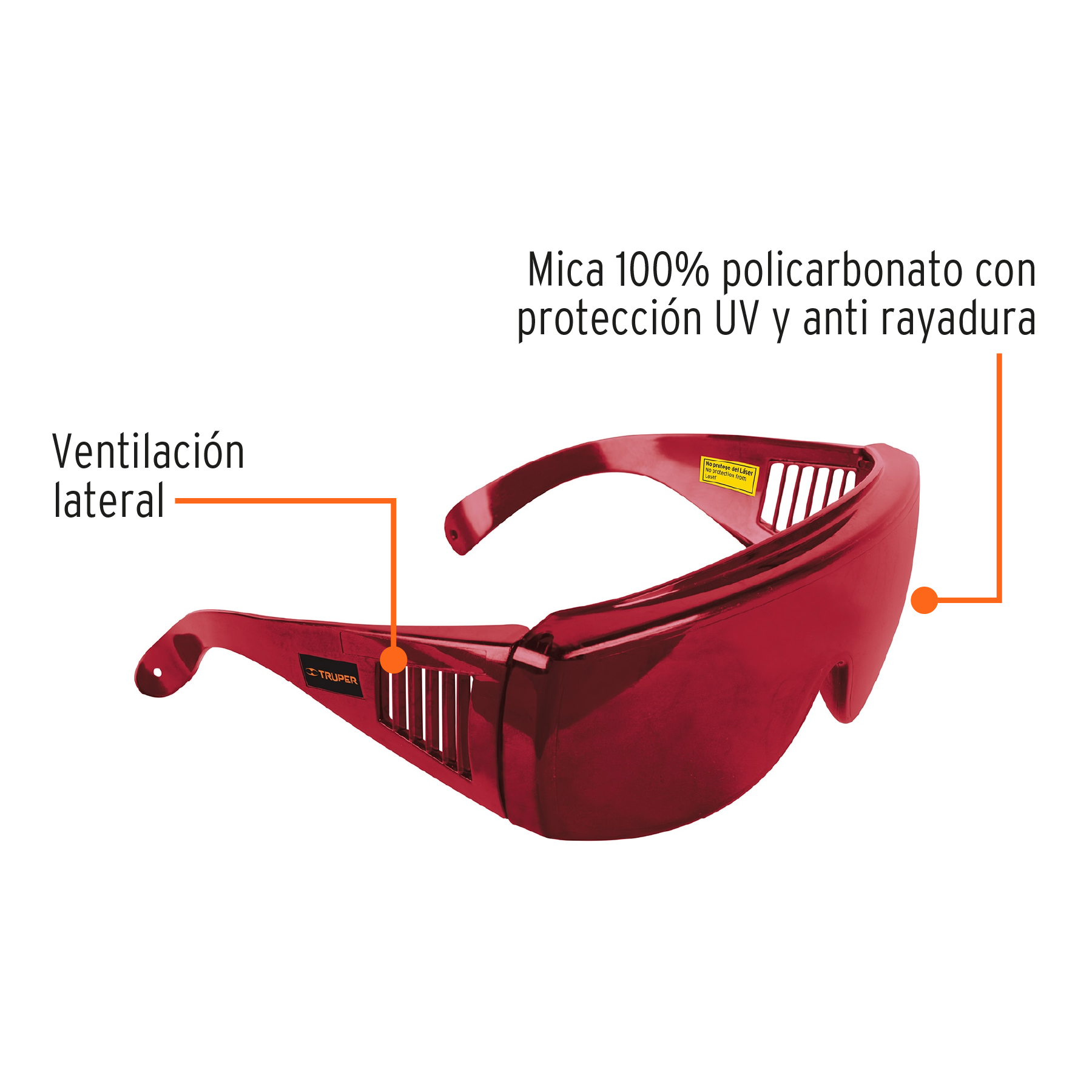 LENTES DE SEGURIDAD PARA LÁSER ROJO, TRUPER 10757