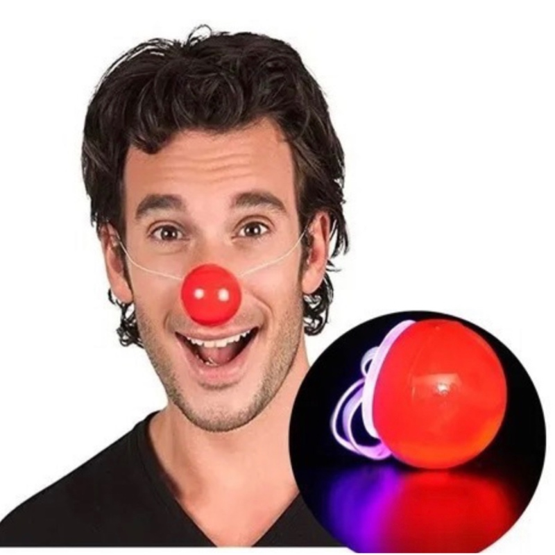 12 Nariz Luz Led Luminosa Roja Disfraz Payaso Fiesta