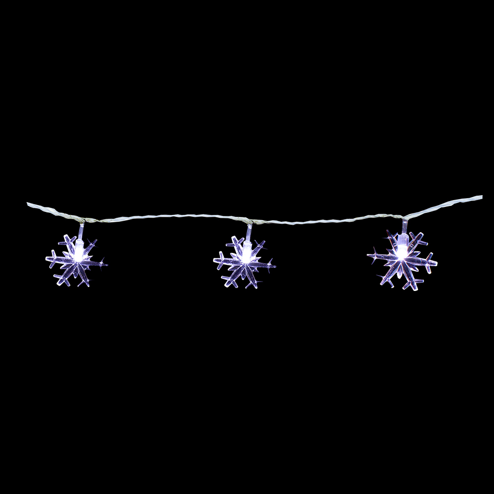 Serie Navideña Copo De Nieve 20 Focos Led Luz Blanca 4 Mts