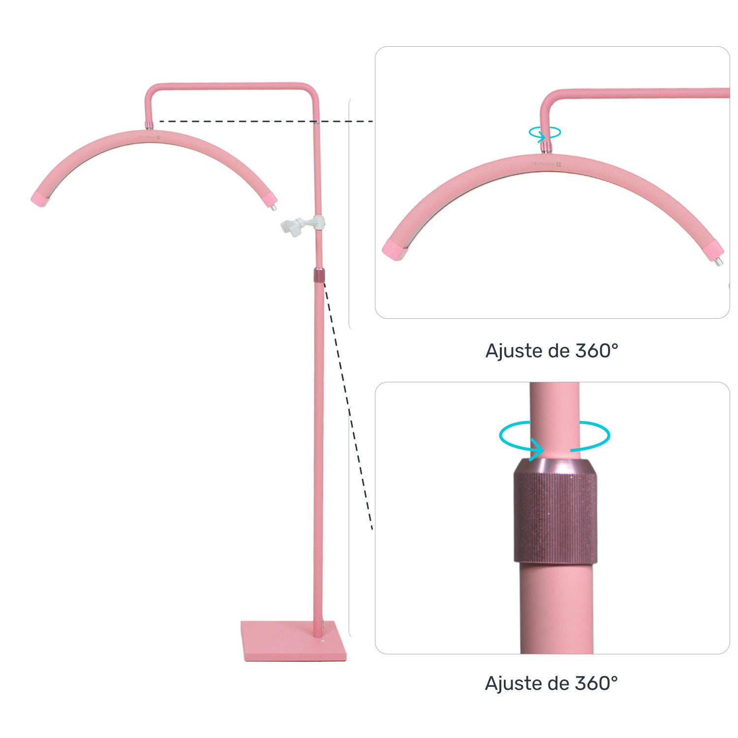 Lampara Pestañas 1x1 Control Luz Led 48w 2520 A 2800 Lm 360