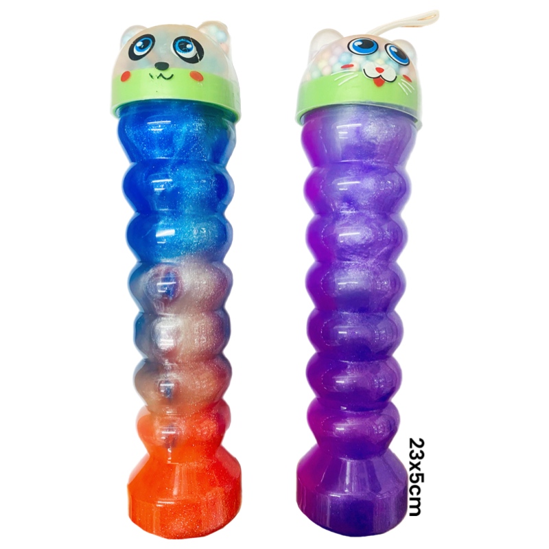 Slime Brilloso Tubo Espiral Oso Juguetes Crystal Mud 3pz