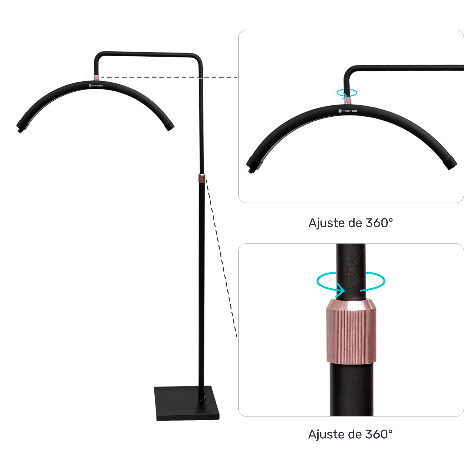 Lampara Pestañas 1x1 Control Luz Led 48w 2520 A 2800 Lm 360