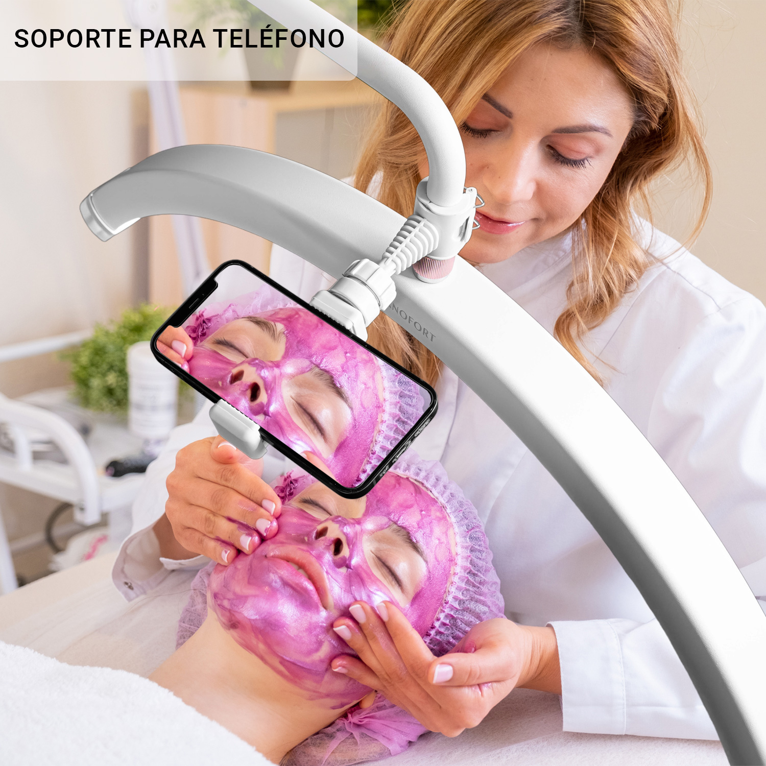 Lampara Pestañas Spa Porta Celular Luz Led 50w 3 Tonos