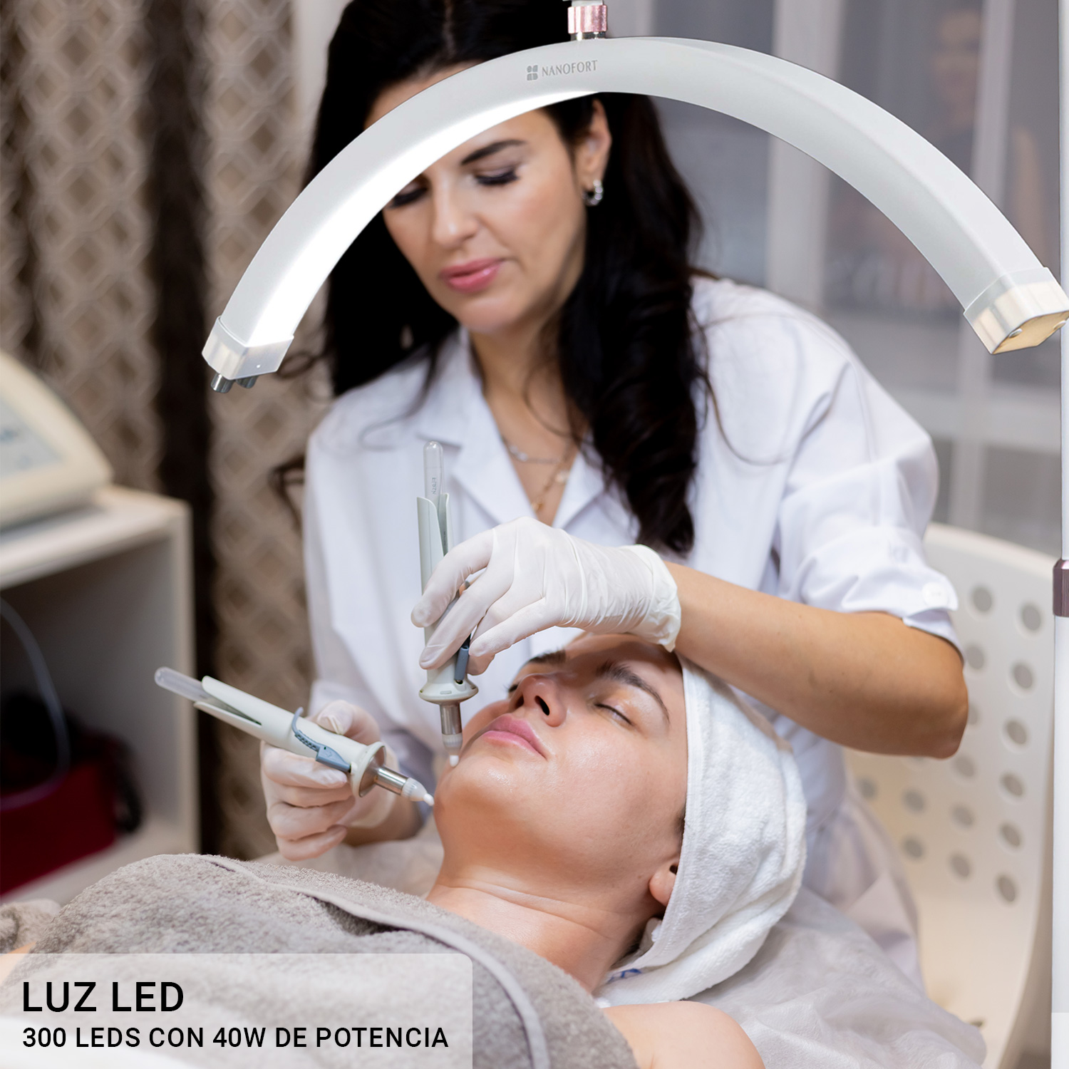 Lampara Pestañas Spa Porta Celular Luz Led 50w 3 Tonos