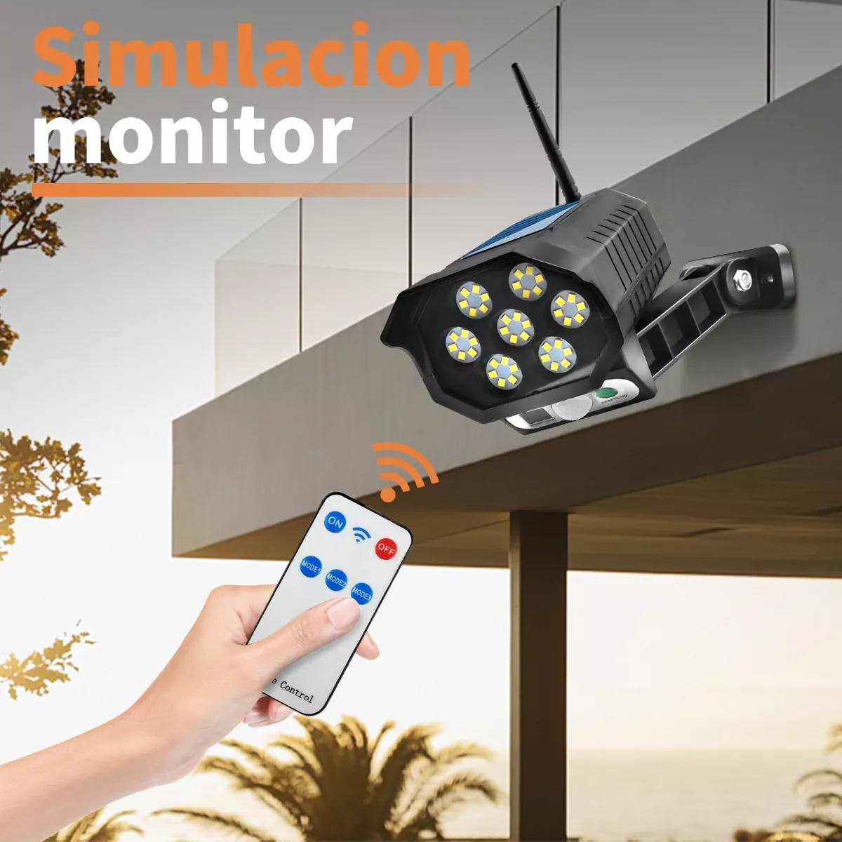 Lampara Solar Sensor Movimiento Led Forma Camara Vigilancia