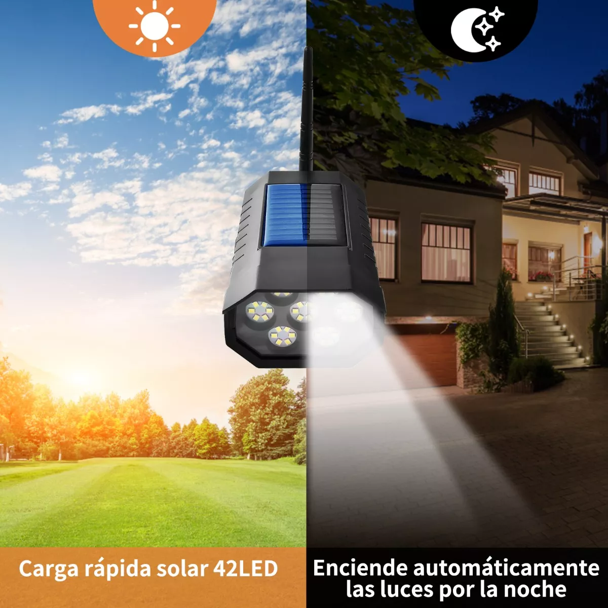 Lampara Solar Sensor Movimiento Led Forma Camara Vigilancia