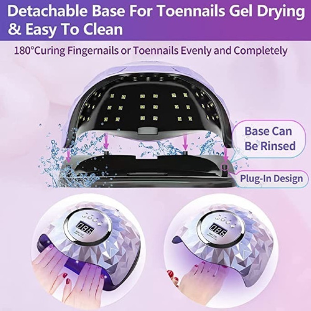 Lámpara De Uñas Profesional Más Rápido 248w/60led Uv Sun Y13 Violeta