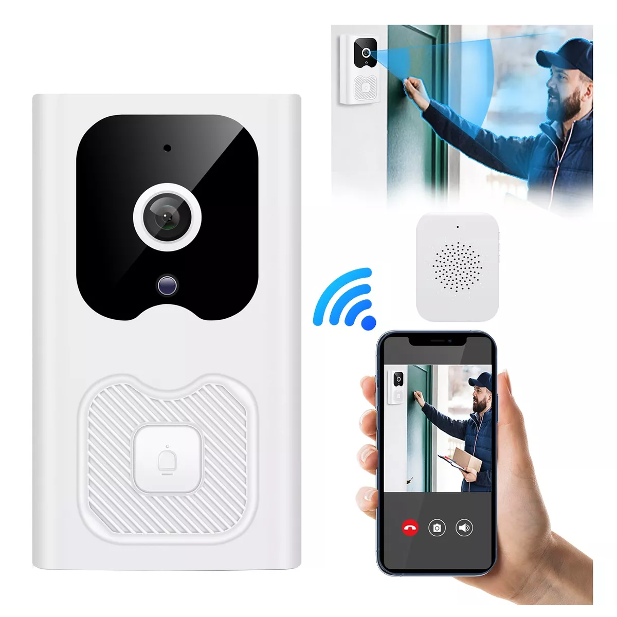 Timbre Video Wifi Inalámbrico Timbre Monitoreo Voz Remoto