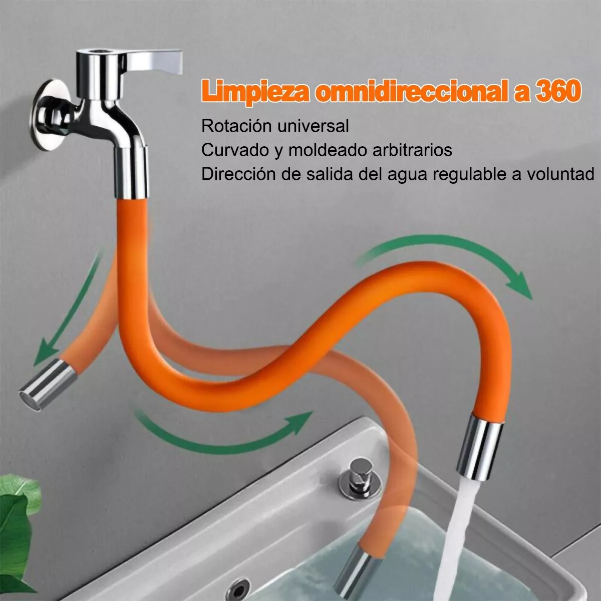 Juego Extensor De Grifo Llave De Agua Flexible Rotación 30cm*3pcs