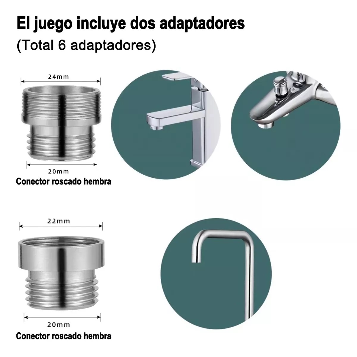 Juego Extensor De Grifo Llave De Agua Flexible Rotación 30cm*3pcs