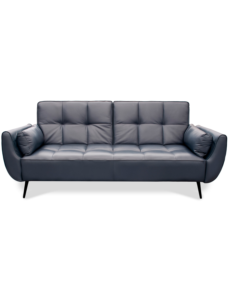Sofa Cama de Piel Genuina Toronto Color Azul Marino - Confortopiel.