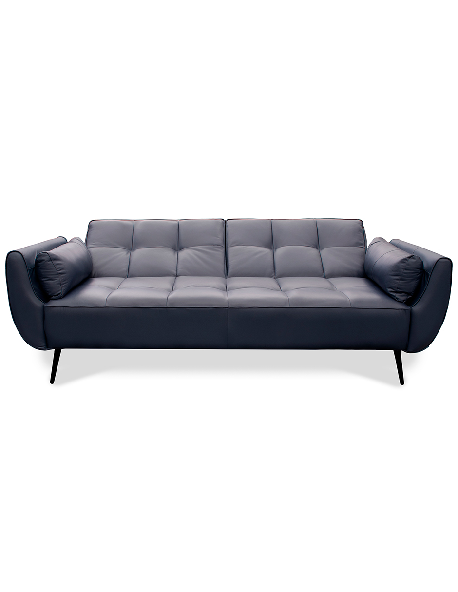 Sofa Cama de Piel Genuina Toronto Color Azul Marino - Confortopiel.