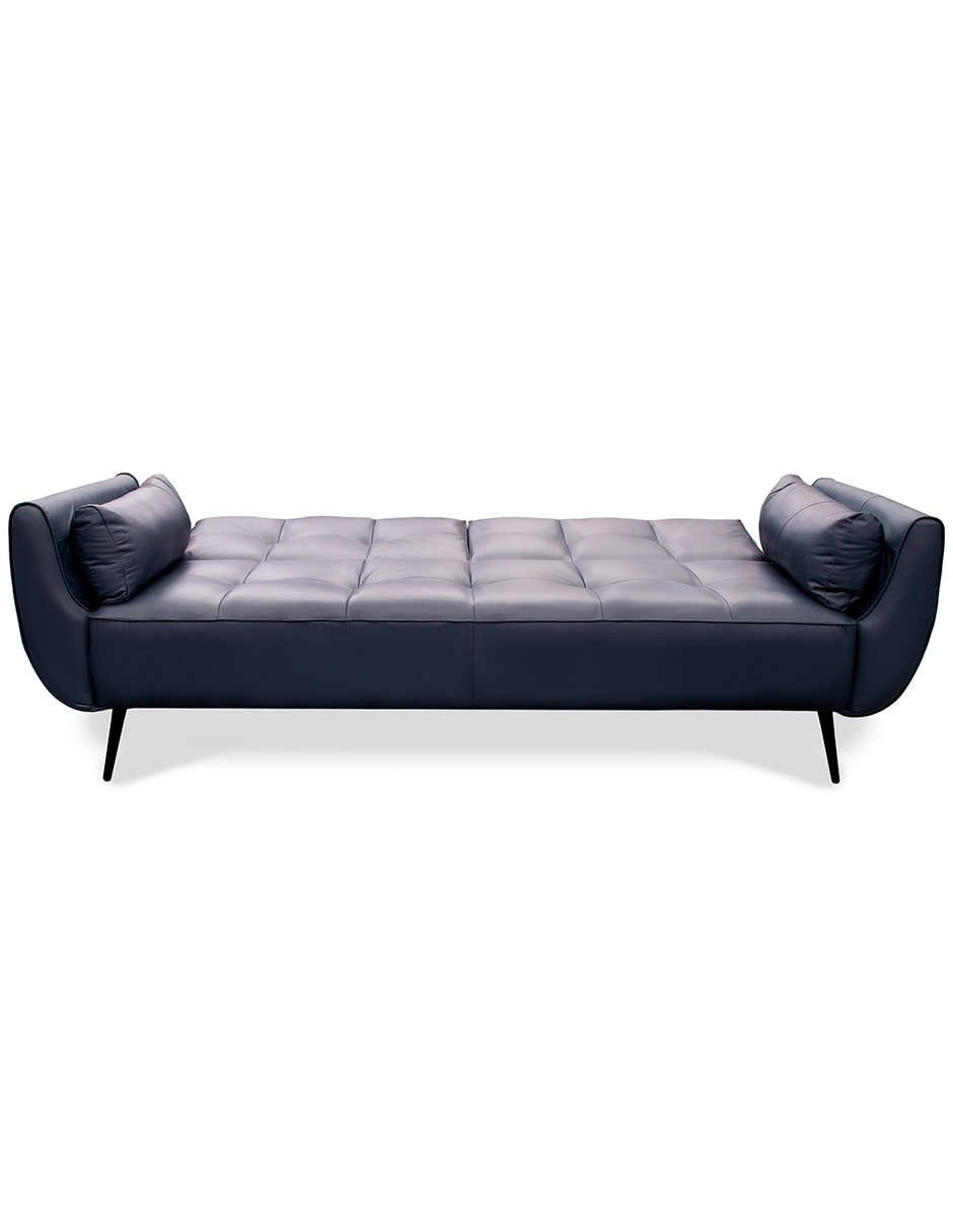Sofa Cama de Piel Genuina Toronto Color Azul Marino - Confortopiel.