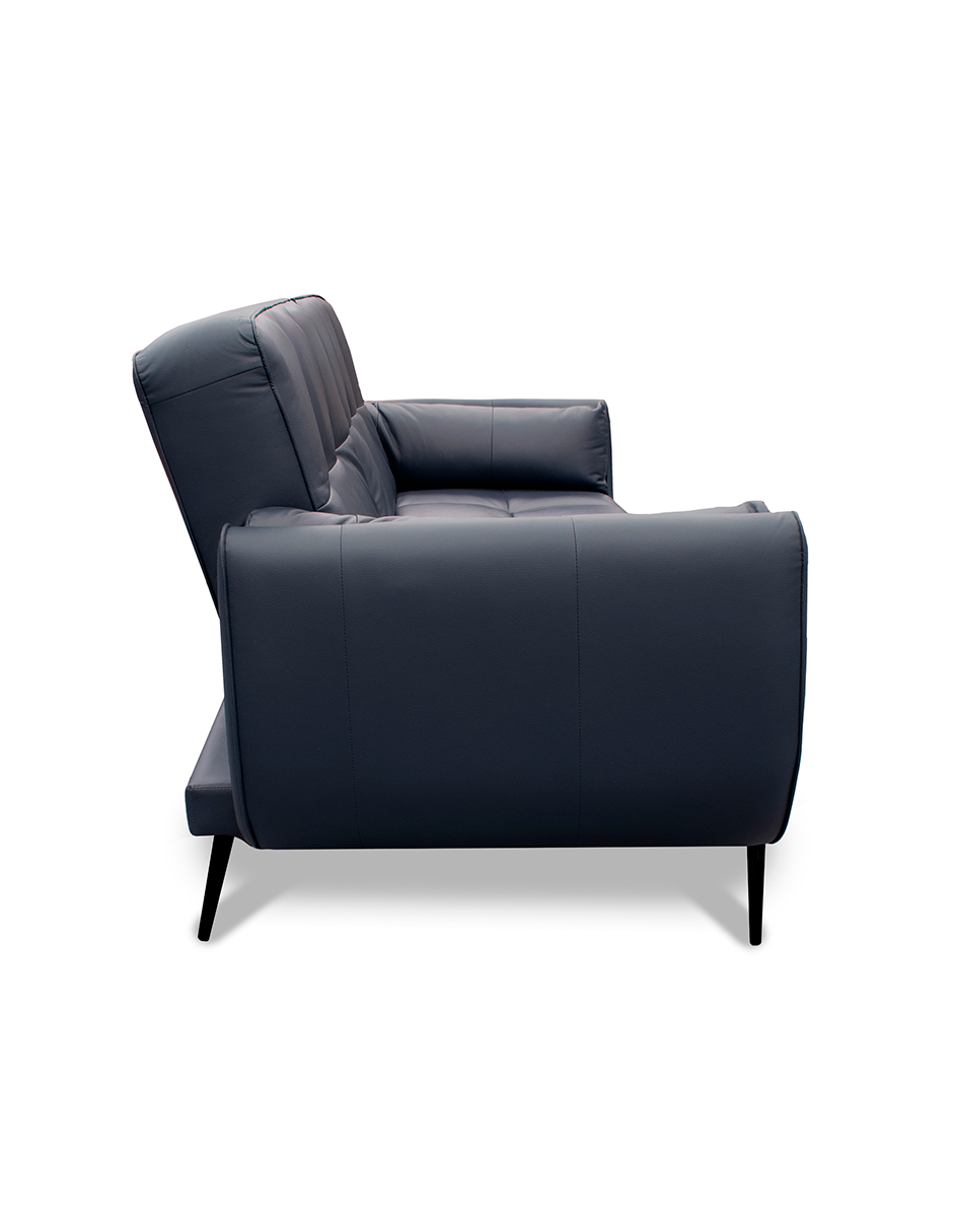 Sofa Cama de Piel Genuina Toronto Color Azul Marino - Confortopiel.